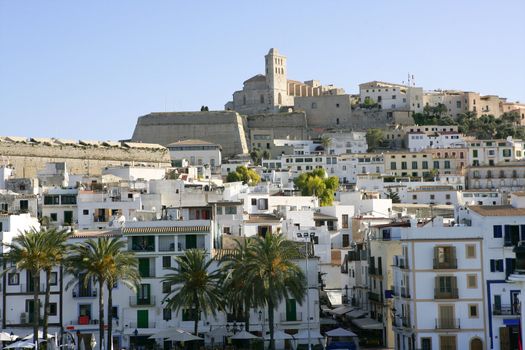 Ibiza Balearic Mediterranean white island from Spain