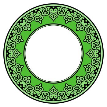 Isolated illustration of a green ornate frame