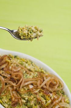 spaetzle, a bavarian kind of noodle with fried onions