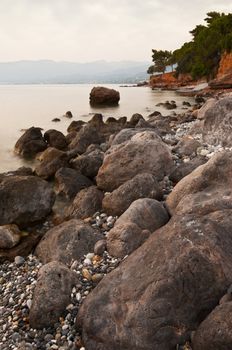 Rocky seascape from Messinia, Greece