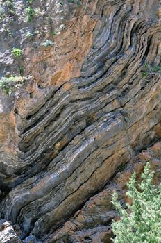 Travel photography: Rock texture. National Park of Samaria in the mediterranean island of Crete