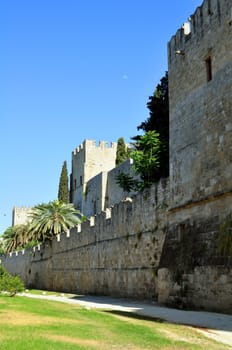 Travel photography: Old town: ancient Rhodes fortress, island of Rhodes, Greece