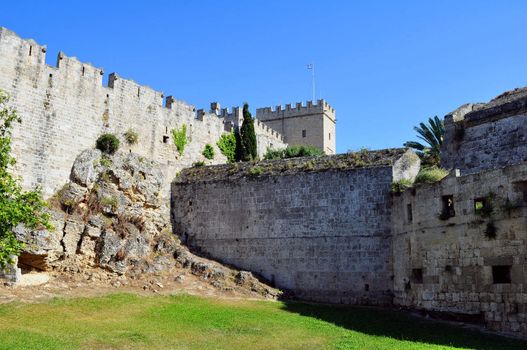 Travel photography: Old town: ancient Rhodes fortress, island of Rhodes, 

Greece