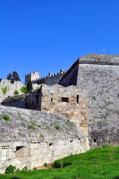 Travel photography: Old town: ancient Rhodes fortress, island of Rhodes, 

Greece