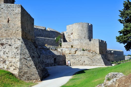 Travel photography: Old town: ancient Rhodes fortress, island of Rhodes, 

Greece