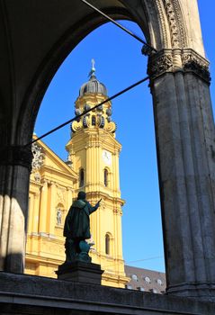 The scenery at the Residenz and Odeonsplatz in Munich