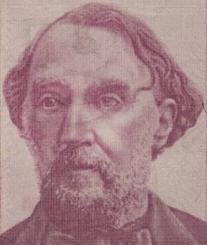 Bartolome Mitre on 50 Australes 1986 Banknote from Argentina. Author, statesman, military figure and president of Argentina during 1862-1868.