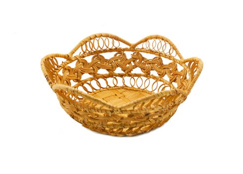 wicker basket Isolated on white background