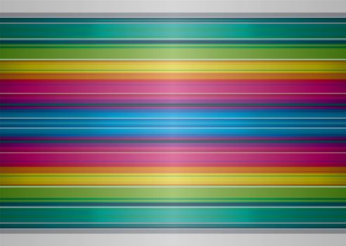 Brightly colored rainbow background with striped ribbon effect