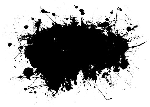 Black ink splat design with room to add your own text