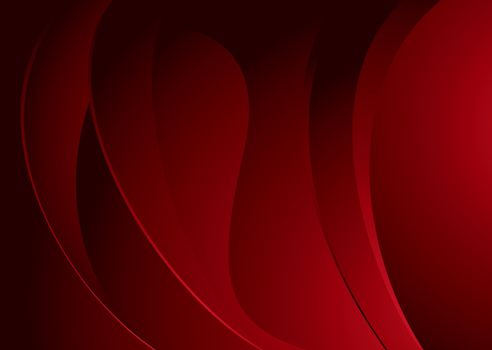 Abstract wave background with glowing red theme and copy space