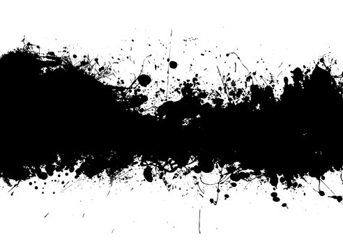 Grunge black ink banner with room to add your own text