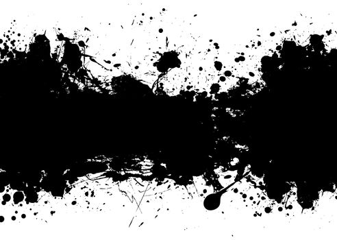 Black and white ink splat banner with room to add your own text