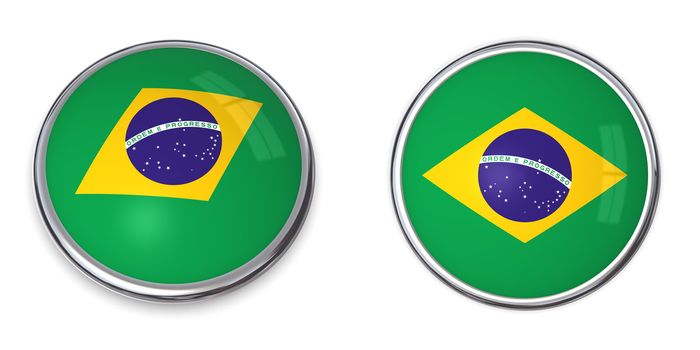 button style banner in 3D of Brazil