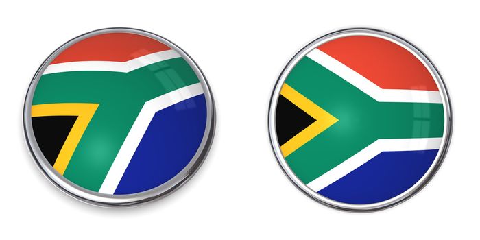 button style banner in 3D of South Africa