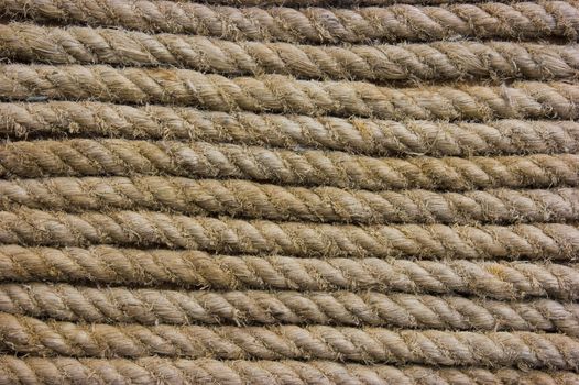 The texture of the old rope