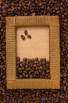 frame for photo with coffee beans