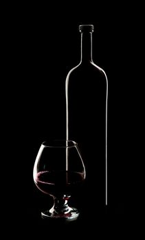 red wine in a dark tone