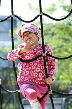 playground and a little girl