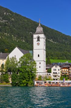 The beautiful St. Wolfgang in Lake district near Salzburg Austria