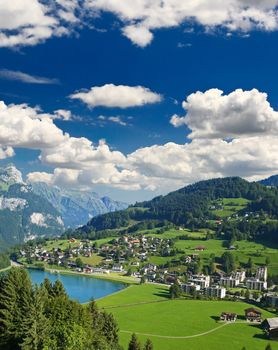 A small swiss village near The Mountain Titlis in Switzerland