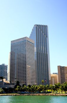 The high-rise buildings in downtown Miami Florida