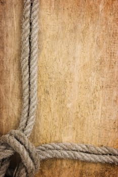 frame made of rope on the old board