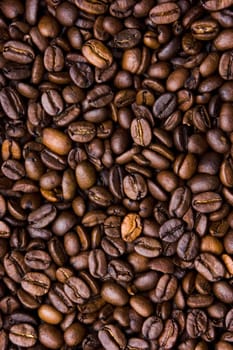 Background of grains of black coffee