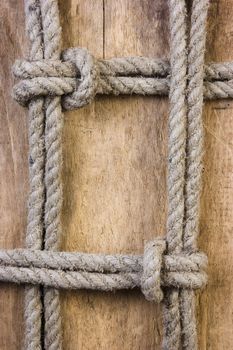 frame made of rope on the old board