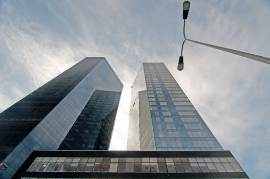 A corporate buildings against the blue sky