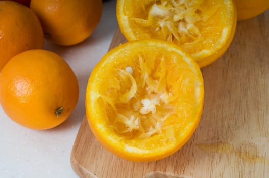 Shot of oranges on the tabletop in the kitchen