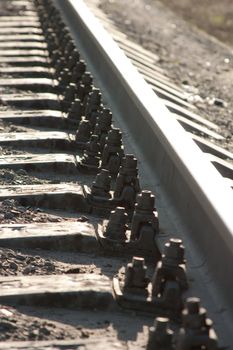 rails shining in the sunny day
