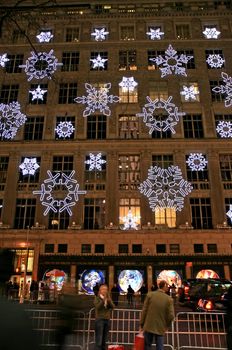 The Christmas decorations in The Rockefeller Center NYC