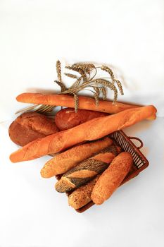 Fresh bakery on white background