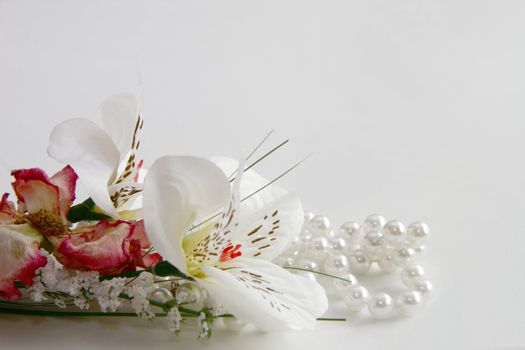 flowers and pearls, a celebratory concept