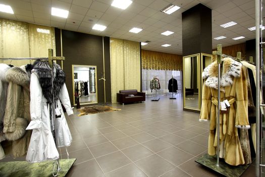 
Interior of modern shop of clothes