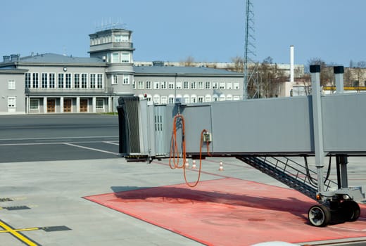 Jetway to aircraft at Tallinn Airport in Estonia