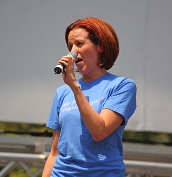 NEW YORK - JULY 31:  Janet Dacal performed in the Heights - The Broadway at Bryant Park in NYC - a free public event on July 17, 2008   