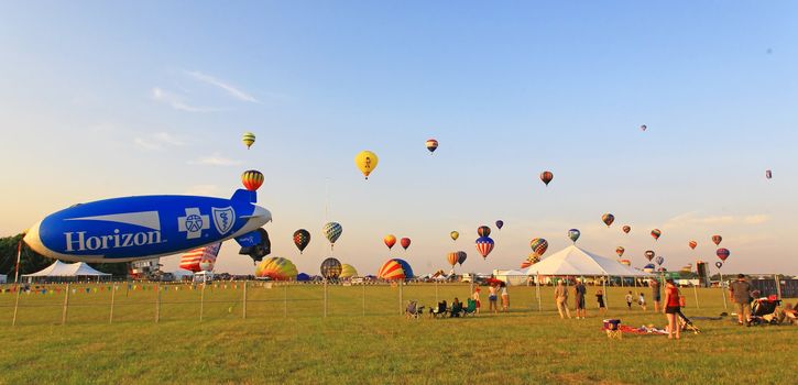 The 26th Annual New Jersey Festival of Ballooning in Readington, NJ on July 25-27, 2008 - with 125 hot-air balloons 
