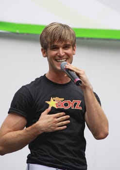 Rayn Ratiff performed Altar Boyz at The Broadway in Bryant Park in NYC - a free public event on July 31, 2008  