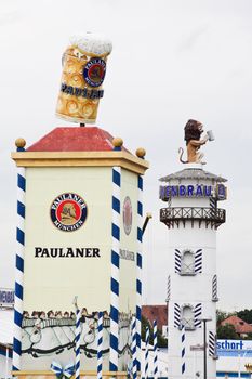 Munich - Sept 1, 2008: the Oktoberfest is setting up the grand opening