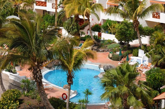 Luxury resort with very nice pool and palms