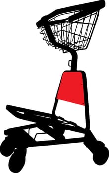 Vector silhouette of airport trolley