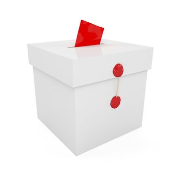 Sealed with wax ballot box with inserted paper