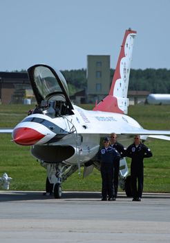 The Thunder-Bird is ready to take-off at the Air Show at McGuire AFB, New Jersey on May 13, 2007 
