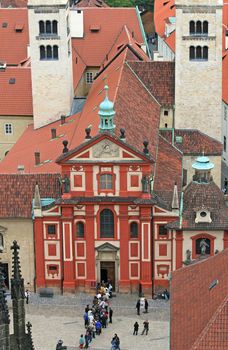 The aerial view of Prague City from Petrin Hill