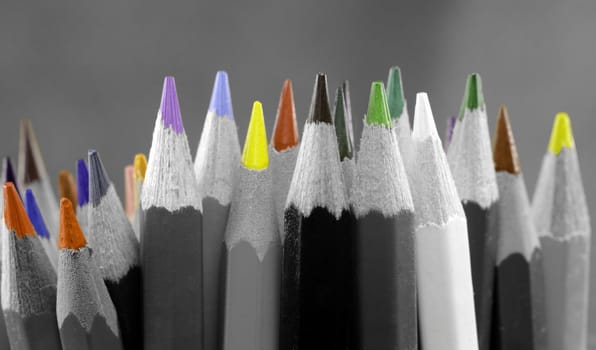sharpened colored pencils 