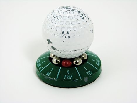 Spin the golf ball to make an executive decision. It landed on pray!