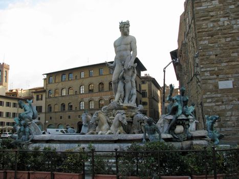 Fountain of Neptune in Piazza della Signoria in Florence, Italy.
