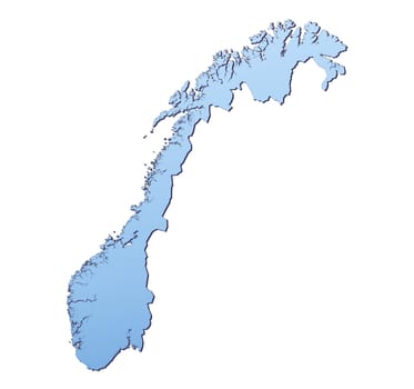 Norway map filled with light blue gradient. High resolution. Mercator projection.